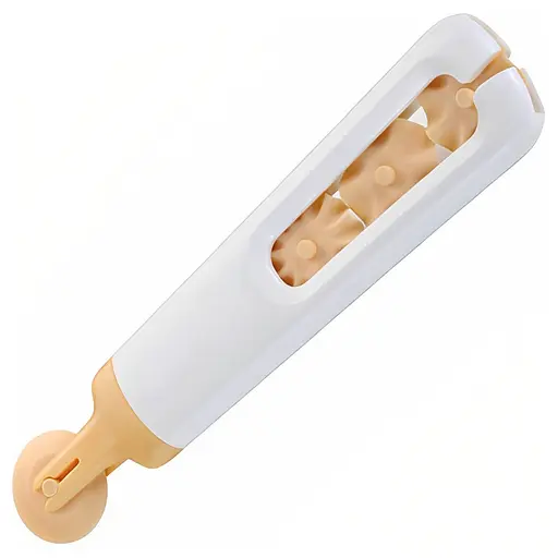 Ролик ніж для тіста зі змінними дисками коліщатками 15.5 см, A-plus Білий 85066 - фото 1