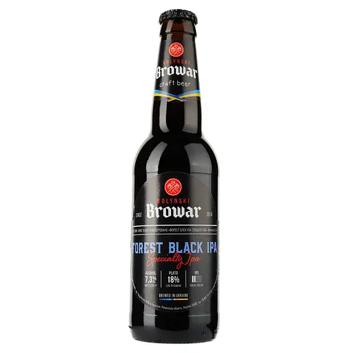 Уцінка. Пиво Volynski Browar Forest Black IPA, темне, нефільтроване, 7,3%, 0,35 л 