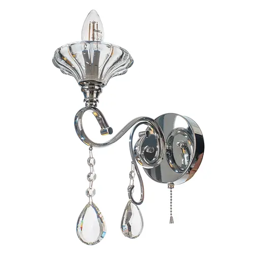 Бра Brille BCL-722W/1 E14 CH настінне накладне класичне