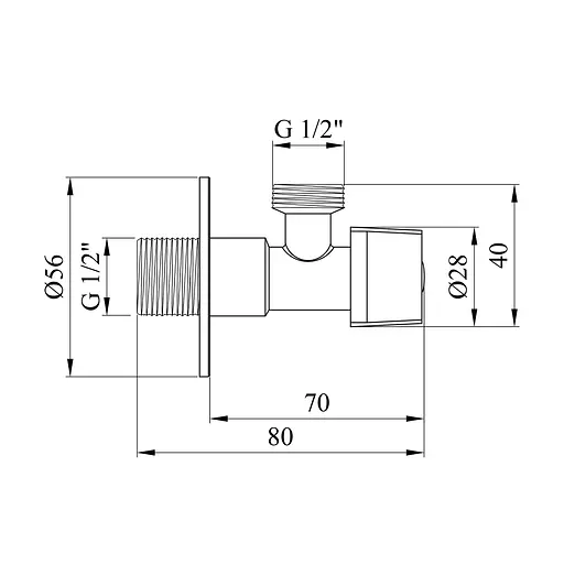 Кран приладовий Kroner KRP Eckventil C201 1/2"х1/2" ЗЗ - фото 2