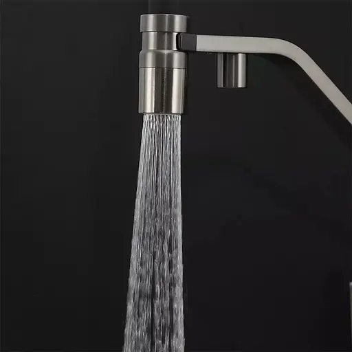 Змішувач для кухні під фільтр з гнучким виливом збройована сталь Frap G4395-69 Графитовый хром - фото 4