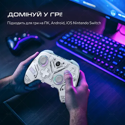 Геймпад бездротовий Aolion K10 для PC, Nintendo Switch, iOS і Android - фото 3