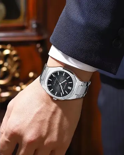 Годинник наручний Curren 8456 Silver Black Silver (18694) - фото 5