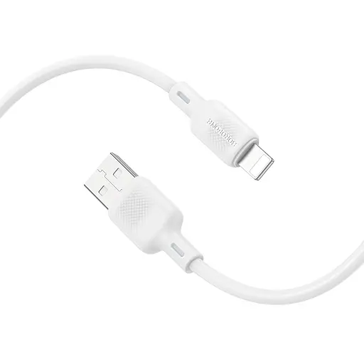 Кабель BOROFONE BX113 Lenny silicone charging data cable iP(L=1M) White - фото 3