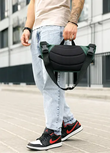 Большая мужская сумка бананка Sambag DynamicDart зеленая 38 × 21 × 7 см (80411007m) - фото 4