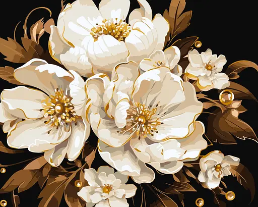 Набор для росписи по номерам Белая нежность с красками металлик extra, 40x50 см, КНО3271