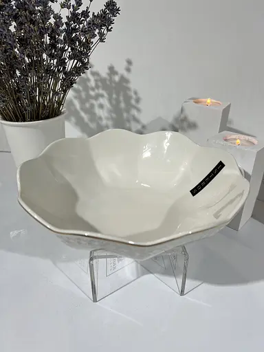 Конфетница Interos Снежная Королева фарфоровая белая круглая 895 мл 20 см B0820-A - фото 3