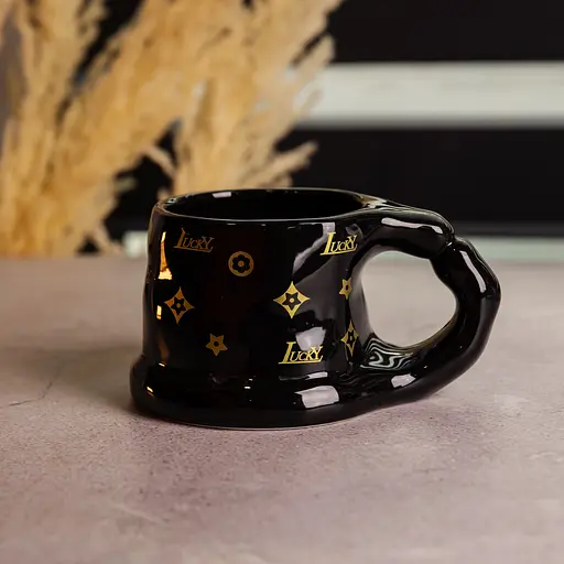 Кружка фарфоровая Lucky 500 мл черный FM-11B - фото 2