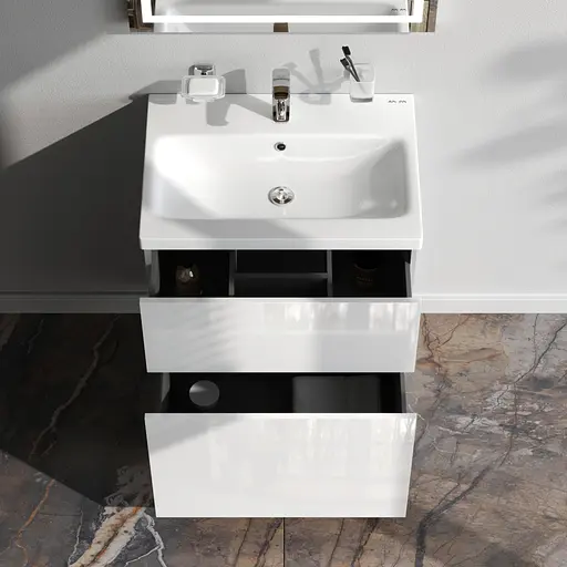 Тумба з умивальником AM.PM Gem підлогова 60 см білий MGA-FSX06022WG-WCC0602WG Білий - фото 3