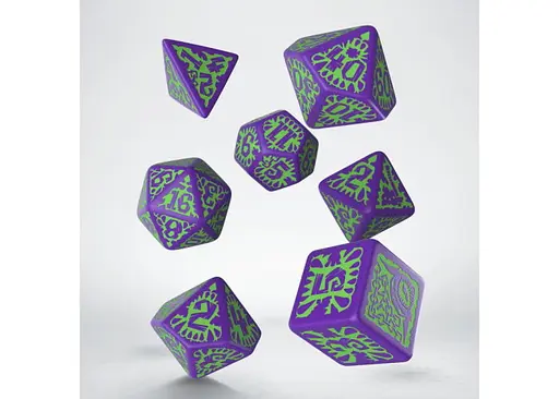 Набор кубиков Pathfinder Goblin Purple & green Dice Set , 7 шт. (SPAT18) - фото 2