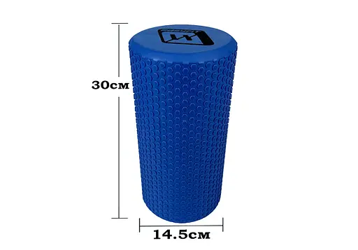 Масажний ролик EasyFit Foam Roller 30 см Синій (EF-2024-BL) - фото 2