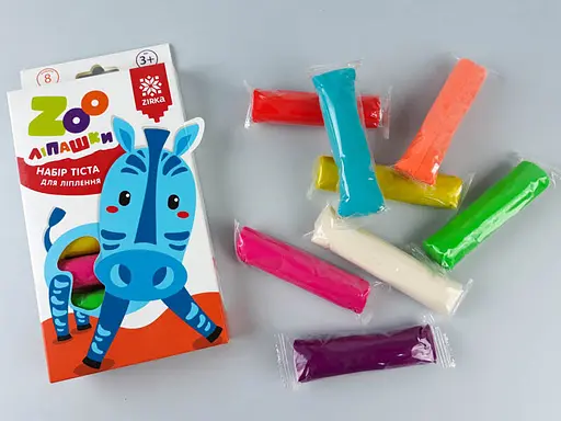 Тісто для ліплення ZOOлипашки "Зебра" ZIRKA 140212 (8 різнокольорових стиків по 35 г) - фото 2