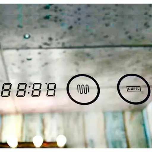 Дзеркало Dusel Led DE-M0065D Silver 80x65 см сенсорне включення + + підігрів+ годинник/темп, Сірий - фото 5