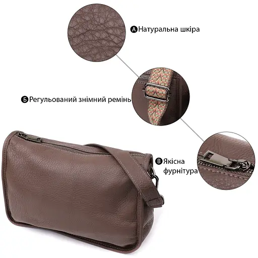 Женская сумка Vintage на плечо из натуральной кожи 27х18х11 см sum0027627 - фото 4