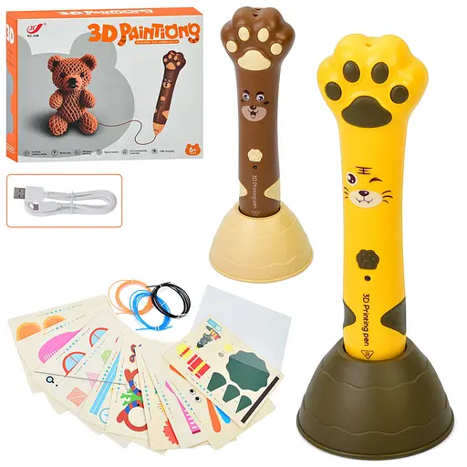 3D ручка, 15 см, підставка, картки, тип філоменту PCL, USB-зарядне, акумулятор, XJ01-4 (В асортименті) - фото 2