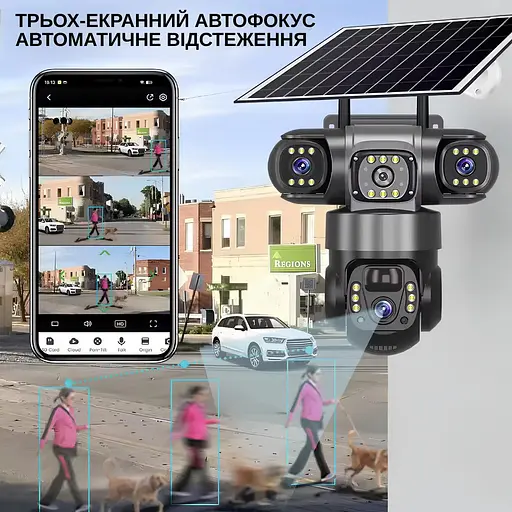 IP-камера уличная с аккумулятором и тройным объективом XON 4G 8000mAh Solar 1080P SmartCam (TCBSM23VB 3992) Черная - фото 11