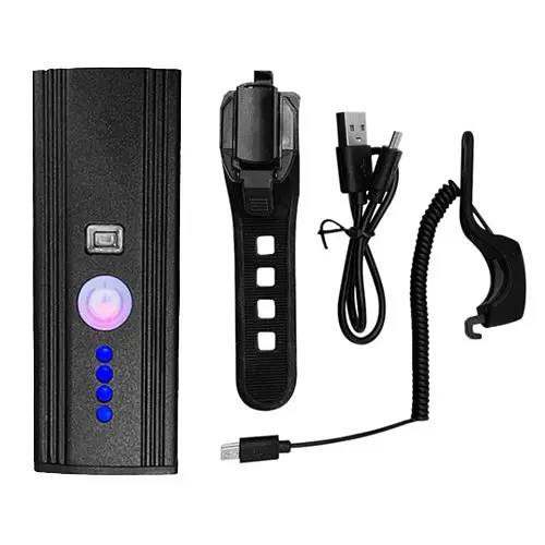 Велосипедный фонарь и велозвонок HJ-062 датчик света + выносная кнопка + microUSB + 4 режима / 3 режима - фото 3