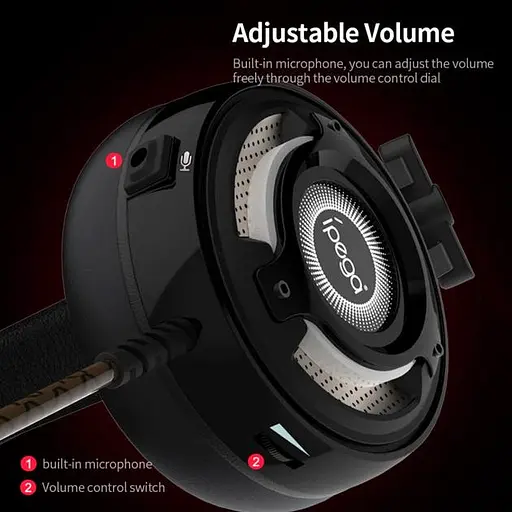 Дротова ігрова гарнітура iPega Gaming with RGB LED PG-R008, 3.5mm, Noice Reduction, 2.2m, black - фото 8