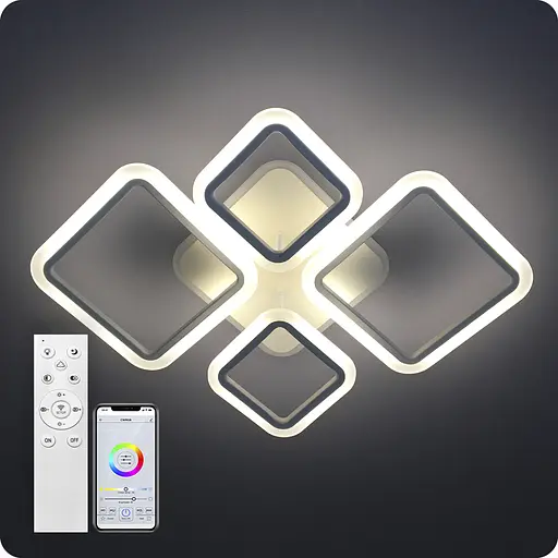 Люстра світлодіодна 517 Light 3color з пультом 96Вт Білий (01719) - фото 2