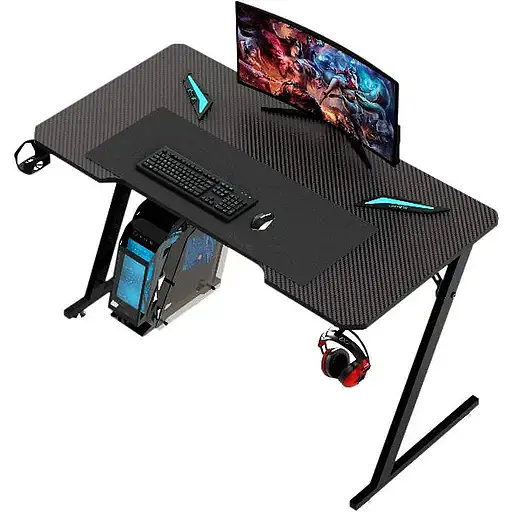 Геймерский компьютерный стол GT Racer T-1213, 120x60x73 Black (T-1213 (120x60x73) Black) - фото 1