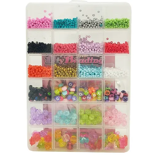 Детский набор бисера для создания украшений Bambi 610-34 ножницы, леска в комплекте - фото 2