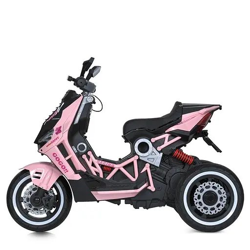 Електромобіль дитячий Bambi Мотоцикл M 5744EL-8 Racer 12V12Ah швидкість 7 км/год EVA колеса рожевий - фото 6