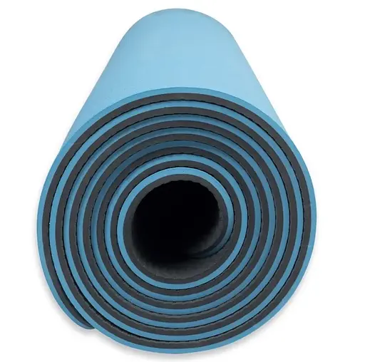 Коврик спортивный Toorx Yoga Professional TPE 183 х 60 х 0,6 см для йоги и фитнеса Azzurro/Antracite (MAT-183) - фото 5