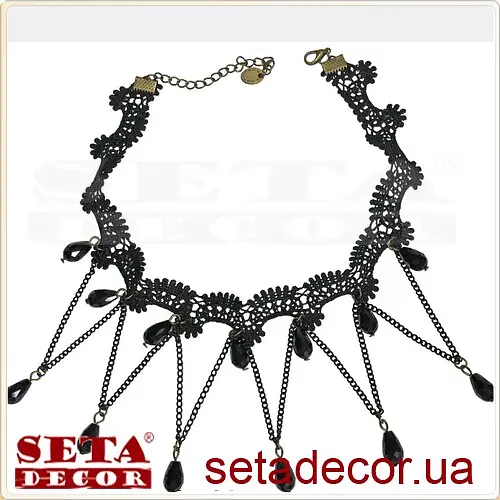 Чокер ажурный с подвесками и камнями - фото 2