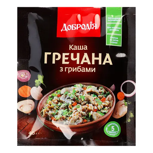 Каша Добродія Гречневая с грибами 40 г - фото 2