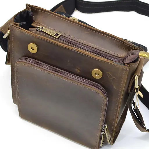 Чоловіча шкіряна сумка через плече TARWA 26х22х6 см sum0025808 - фото 6