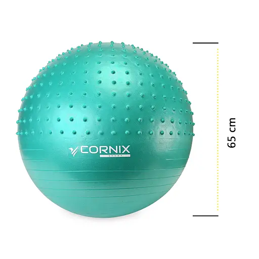 Мяч для фитнеса (фитбол) Cornix 65 см полумассажный Anti-Burst Mint XR-0480 - фото 4
