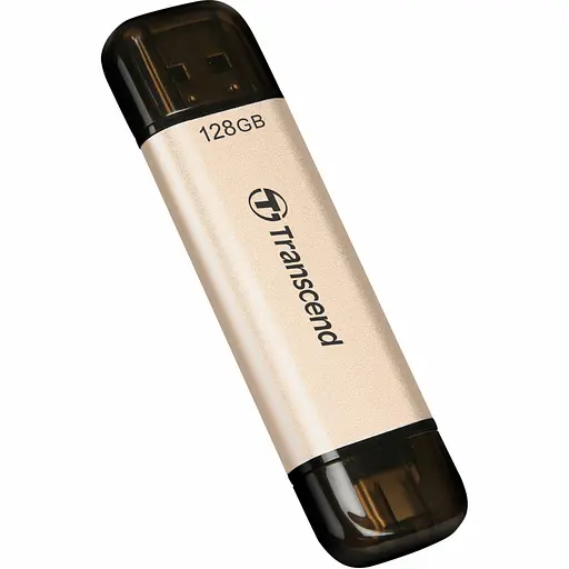 Флеш-накопичувач Transcend USB флеш накопичувач 128GB JetFlash 930 Gold-Black USB 3.2/Type-C (TS128GJF930C) - фото 3