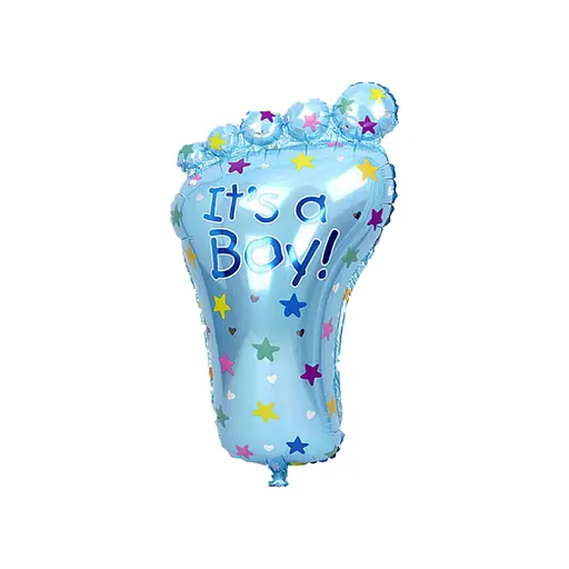 Шар воздушный фольгированный (45 см) Детские ножки голубая