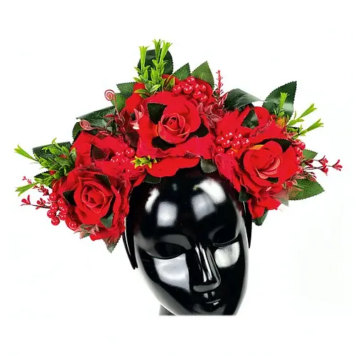 Обруч Фріда з квітами та ягодами - фото 1