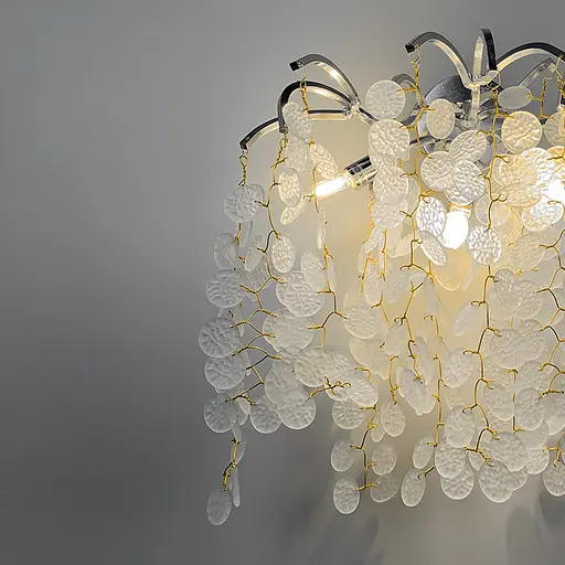 Бра в срібному кольорі з білими пластинами Line F YG 28 CH-WH - фото 5