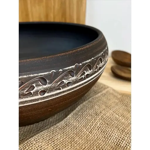 Пловниця 7 л керамічна (глиняна) різьблена Ангоб - фото 4