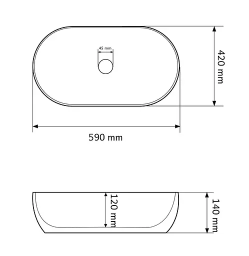 Умивальник VBI Modena lava накладний VBI-012006, Мармур - фото 3