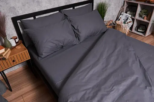 Комплект постельного белья Moon&Star Бязь Gold Люкс Dark Blue King Size 220x240 наволочки 2х40х60 - фото 4