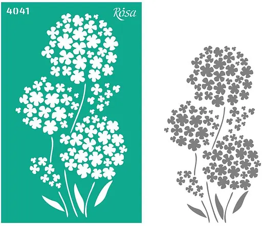 Трафарет багаторазовий самоклеючий №4041 13х20см серія Квіти Rosa TALENT