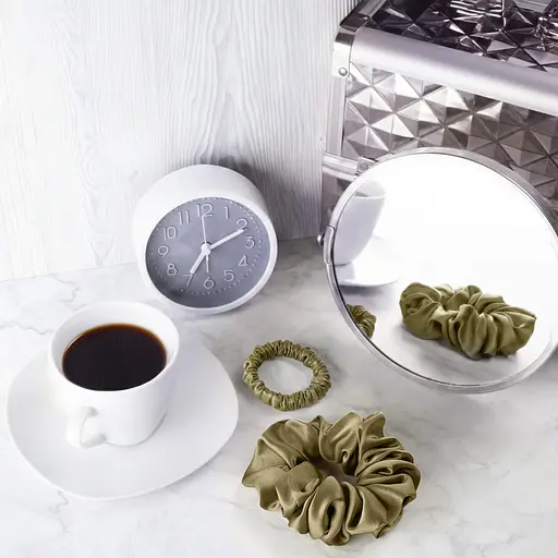 Набір із 2 шовкових резинок для волосся Чумацький Шлях S+L - два режими фіксації хакі (1244-02) - фото 2