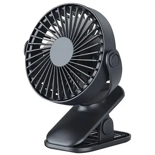 Портативный мини вентилятор YASE YS-2260 настольный прищепка работа от USB Черный - фото 1