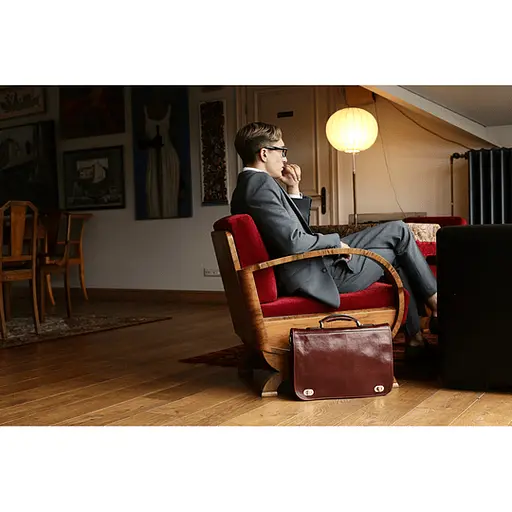 Кожаный мужской портфель Time Resistance 28х40х11 см sum0026023 - фото 4