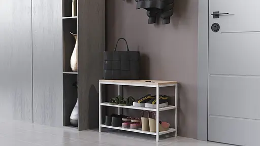 Банкетка універсальна Ferrum-decor Слайм 45x63x26 білий ДСП Дуб Сан-Марино 16мм (FRD-104076) - фото 2