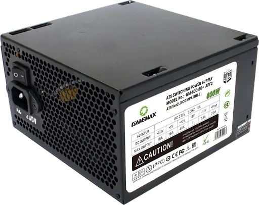 Блок питания GameMax GM-600 APFC 600W 80+ Black (GM-600 80+ APFC Black) - фото 2
