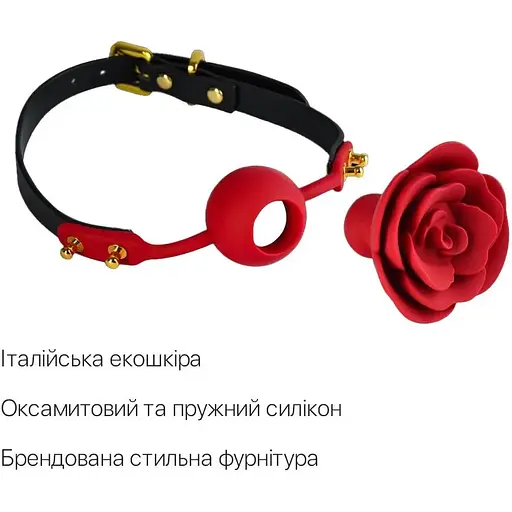 Розкішний кляп у вигляді троянди Zalo - Rose Ball Gag - фото 3