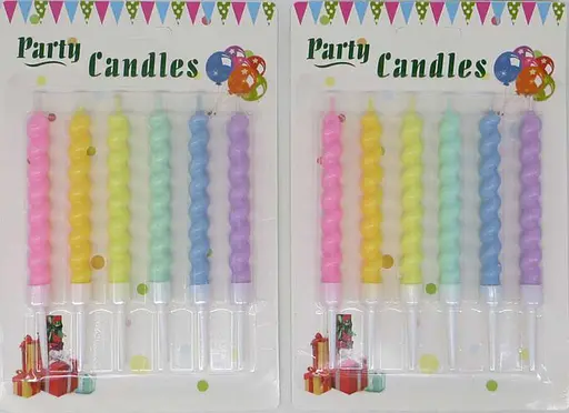 Свічка для торта спіраль-макарун, 7 см (В асортименті)