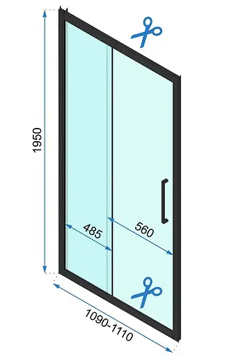 Душевые двери Rea Rapid Slide 110 brashed gold REA-K4708, прозрачный, золотой - фото 6