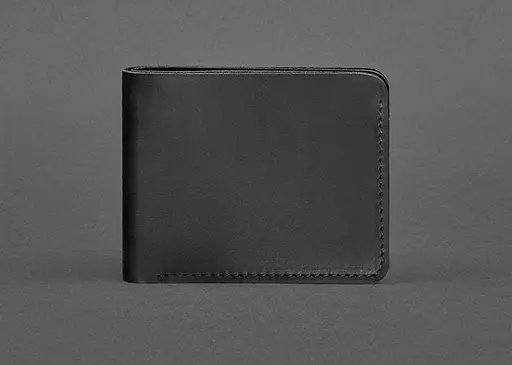 Кожаный портмоне 4.4 (с зажимом) черный Crazy Horse - фото 1