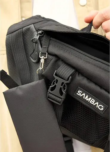 Велика чоловіча поясна сумка бананка для планшета Sambag 38х21 см sum0027311 - фото 9
