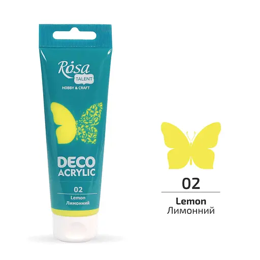Акрил для декора Лимонный (02) матовый 75 мл Rosa Talent - фото 1